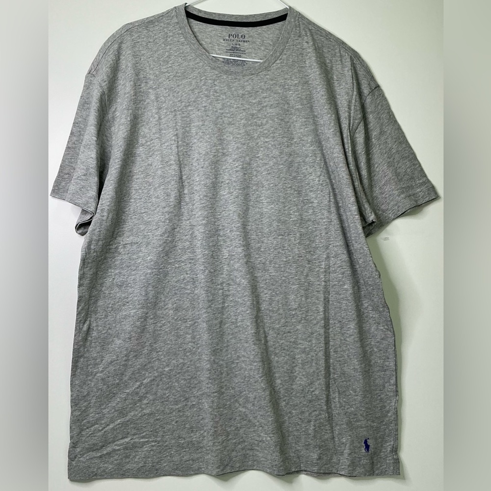 Polo Assn CREW Neck Mens Short T-Shirts Undershirt Gray Sz L New